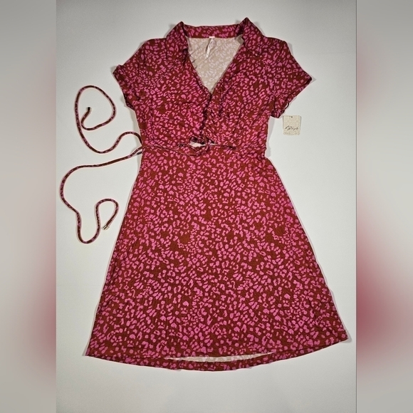 Free People Women's Marsaille Mini Dress Rust Combo Size Small NWT - Picture 13 of 16